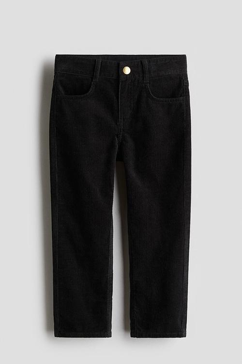 Relaxed fit corduroy trousers - black
