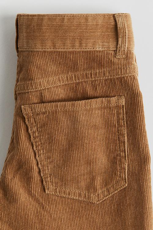 Relaxed fit corduroy trousers - light brown