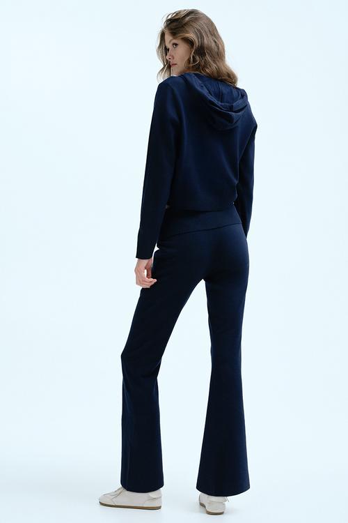Knitted yoga pants - navy blue