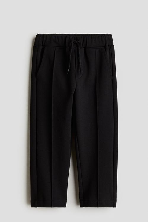 Crease-leg joggers - black