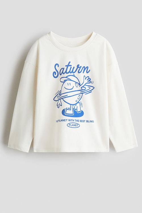 Motif-detail cotton T-shirt - white/saturn 