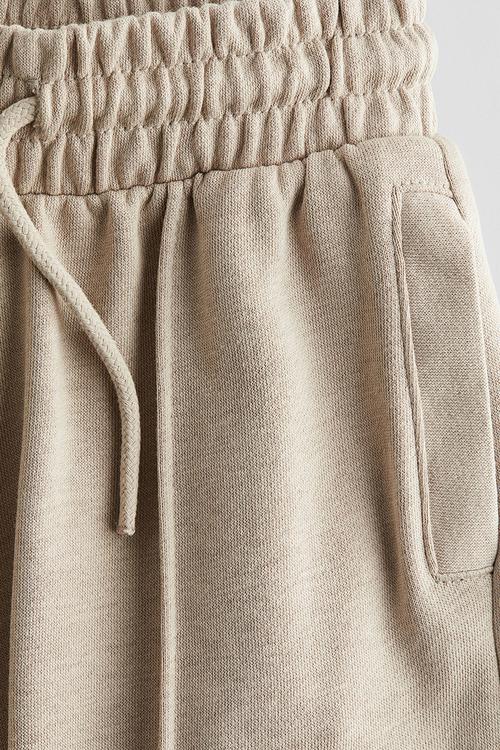 Crease-leg joggers - beige marl