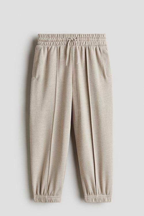 Crease-leg joggers - beige marl