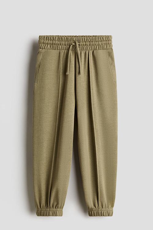 Crease-leg joggers - green