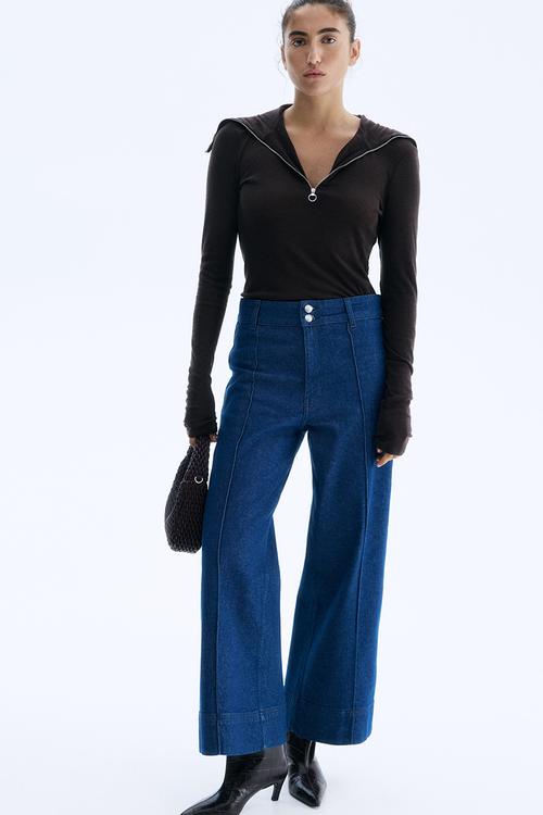 Wide high ankle jeans - blue