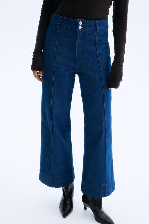 Wide high ankle jeans - blue