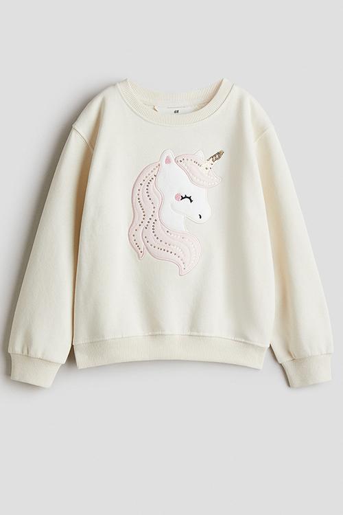 Sweatshirt - light beige/unicorn