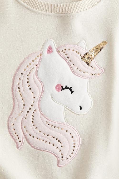 Sweatshirt - light beige/unicorn