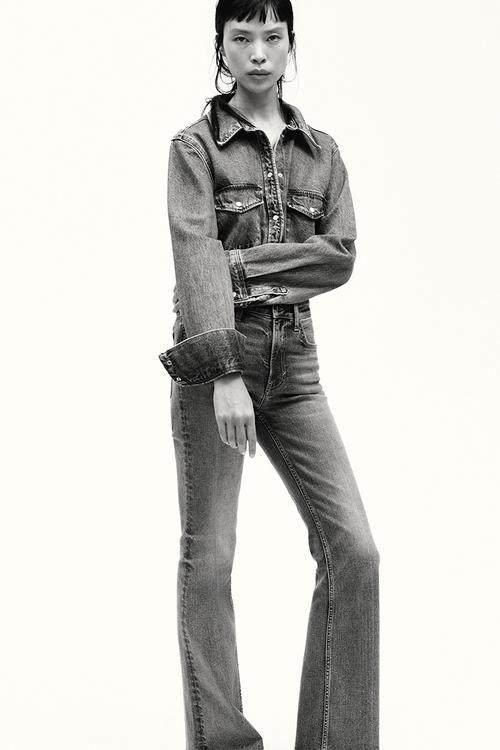 Flared high jeans - denim blue