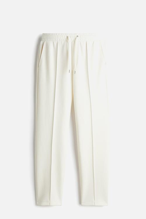 Regular fit tailored joggers - white