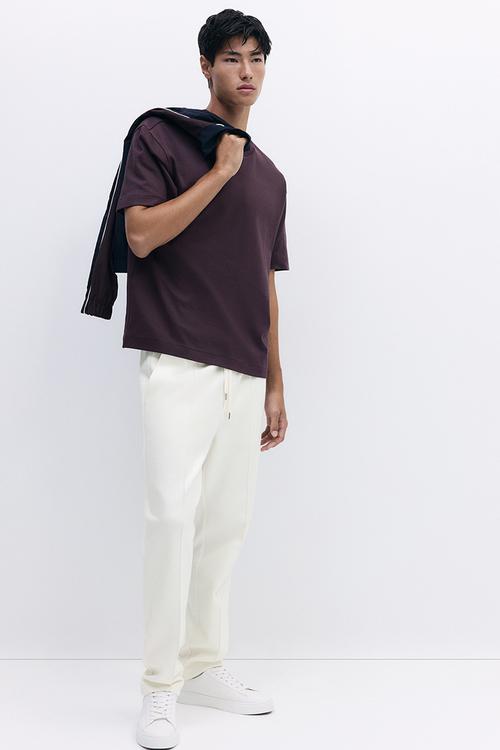 Regular fit tailored joggers - white