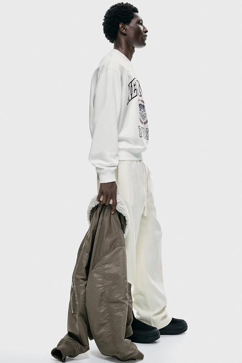 Loose fit sweatshirt - white,multi