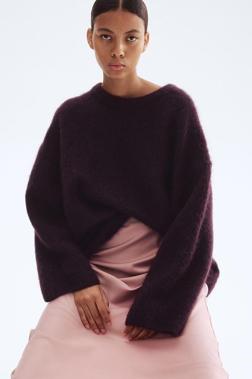 Oversized mohair-blend jumper - dark purple