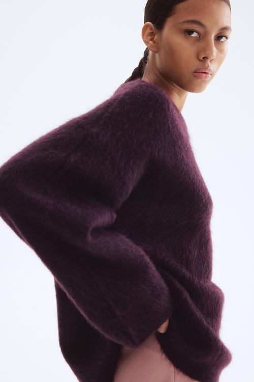 Oversized mohair-blend jumper - dark purple