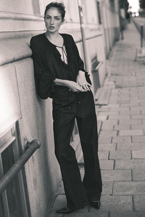Wide high jeans - dark denim blue