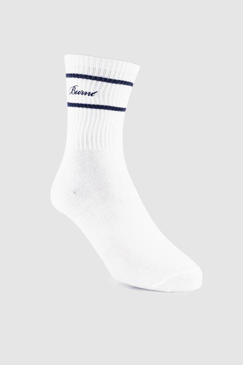 Track Crew Sock - White & Navy