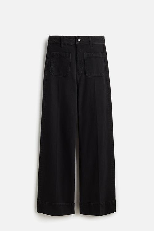 Wide high jeans - washed black