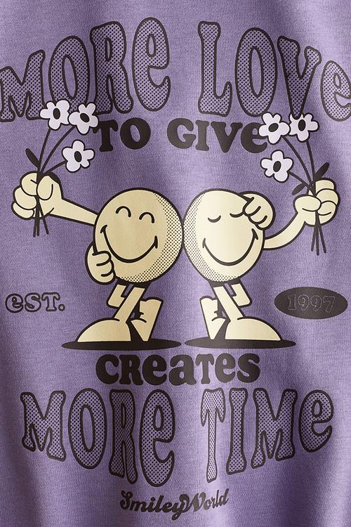 Oversized print-motif sweatshirt - purple/smileyworld®