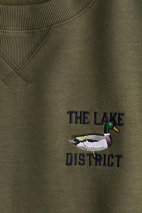 Text-motif sweatshirt - dark khaki green/mallard