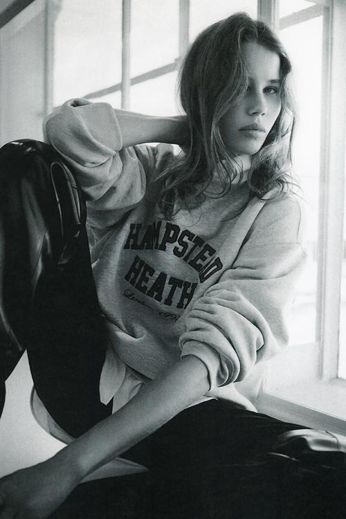 Text-motif sweatshirt -  light beige/hampstead heath