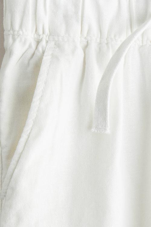 Linen-blend trousers - white