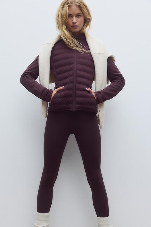 Hybrid padded jacket with thermomove™ - chocolate plum