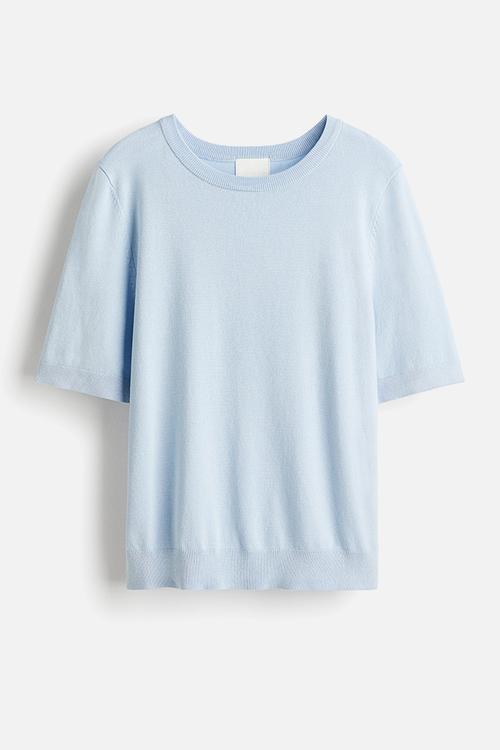 Fine-knit top - light blue