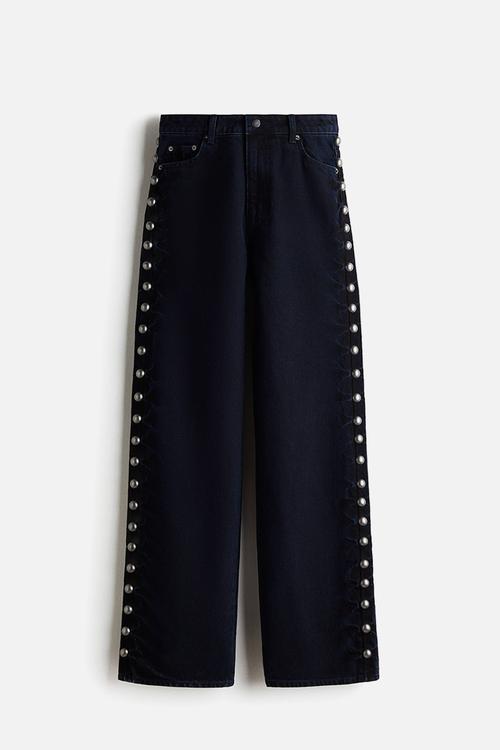 Studded jeans - dark denim blue