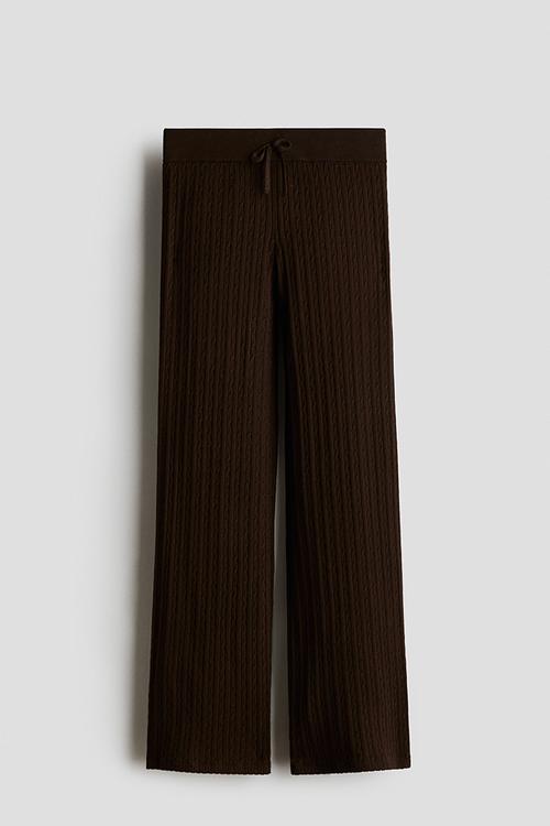 Cable-knit trousers - brown