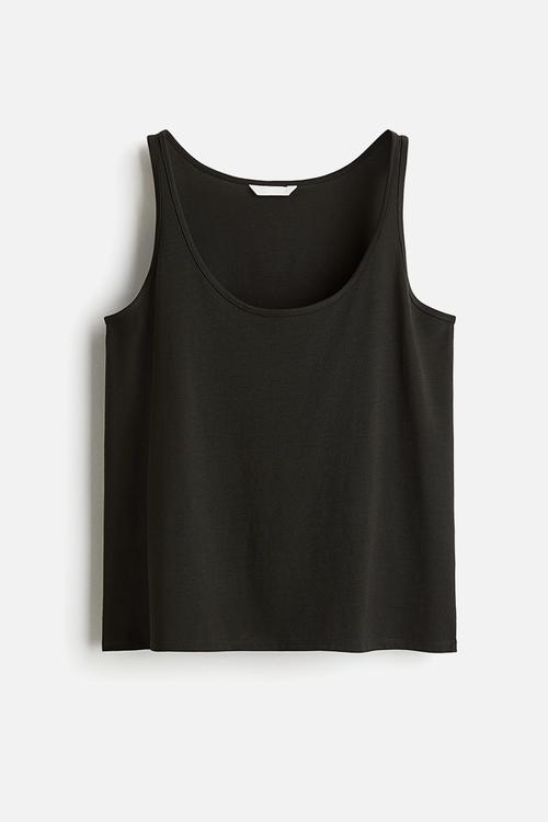 Cotton vest top - dark green