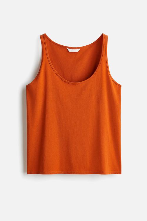 Cotton vest top - dark orange