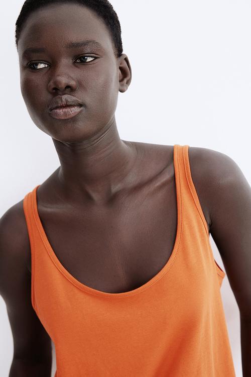 Cotton vest top - dark orange