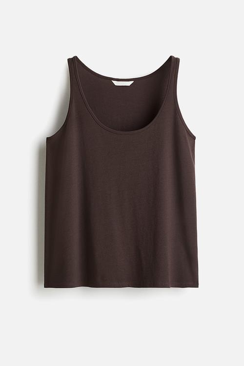 Cotton vest top - dark brown