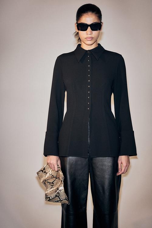 Waisted shirt - black