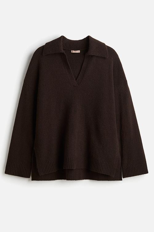Collared jumper - dark brown