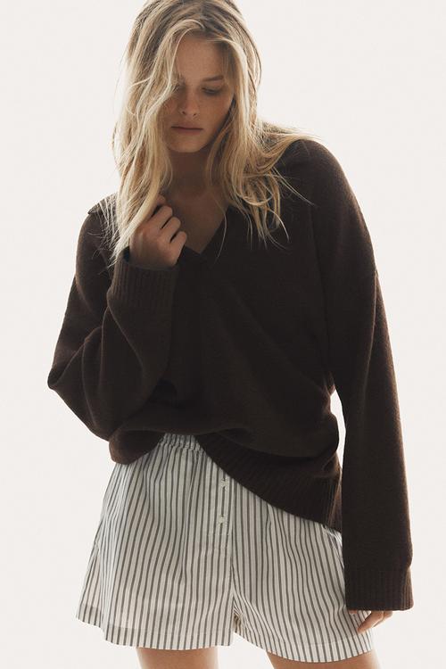 Collared jumper - dark brown