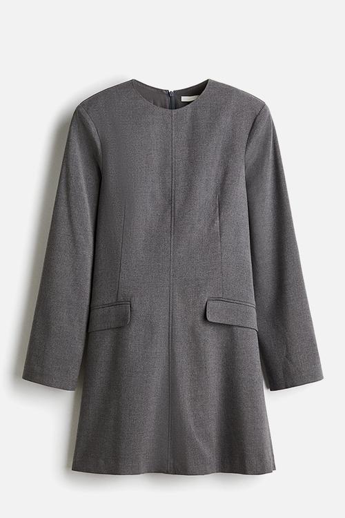 Shoulder-pad dress - dark  grey