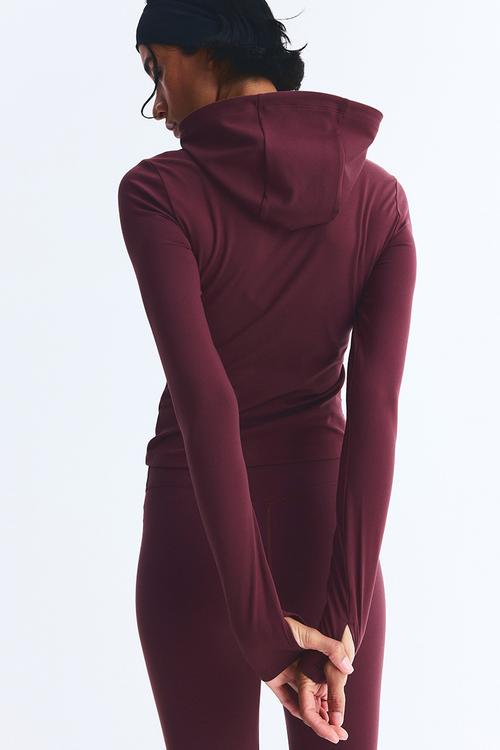 Hooded sports jacket with softmove™ - light burgundy