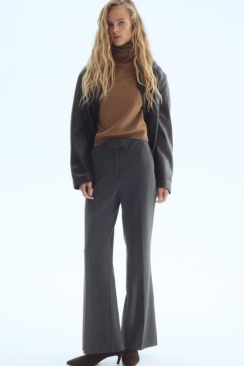 Bootcut trousers - dark grey marl