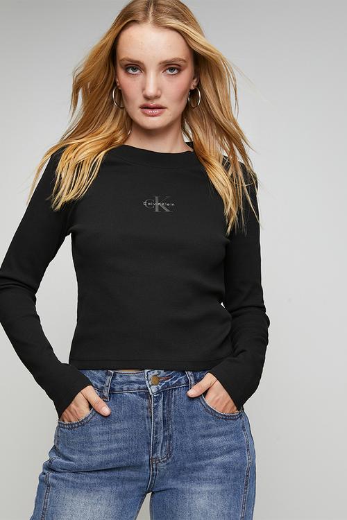 A- ls monogram baby tee - black