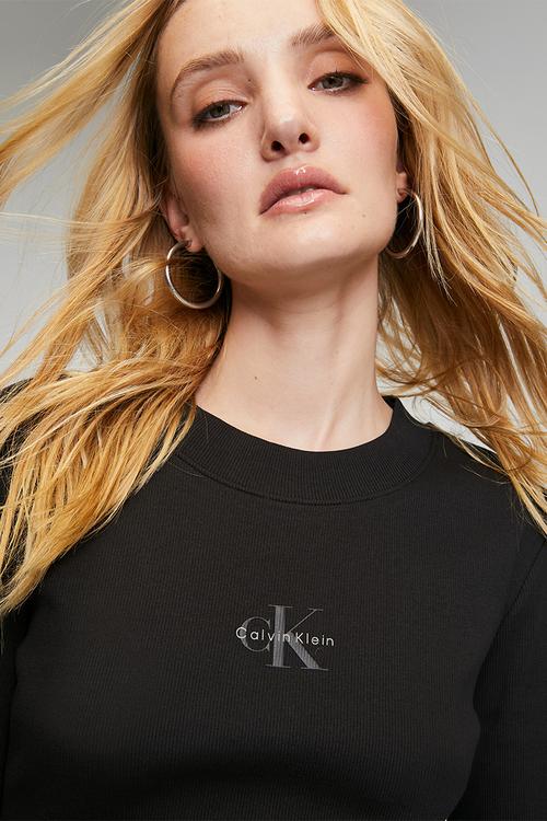 A- ls monogram baby tee - black