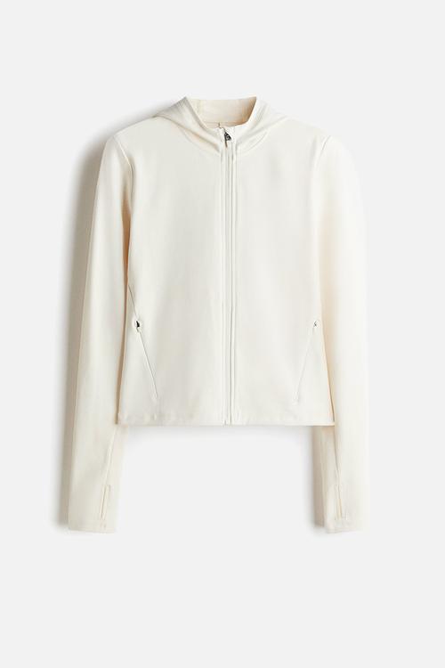 Hooded sports jacket with softmove™ - ivory 