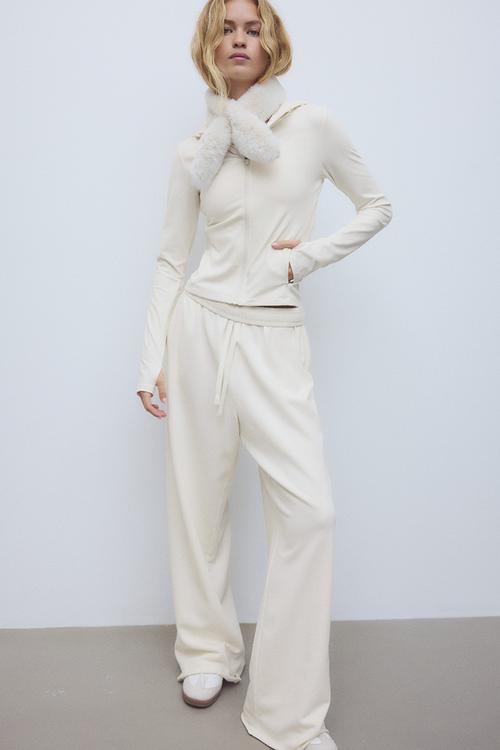 Hooded sports jacket with softmove™ - ivory 