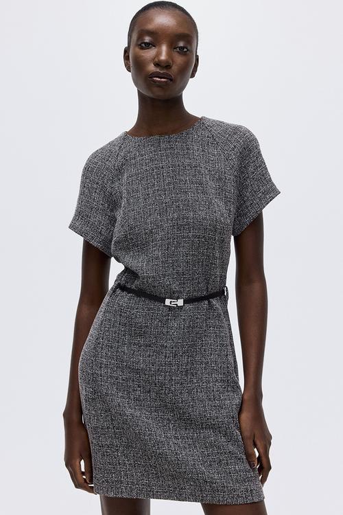 h&m grey dress H&M Grey Sleeveless Turtleneck Wool Maxi Dress UK XS