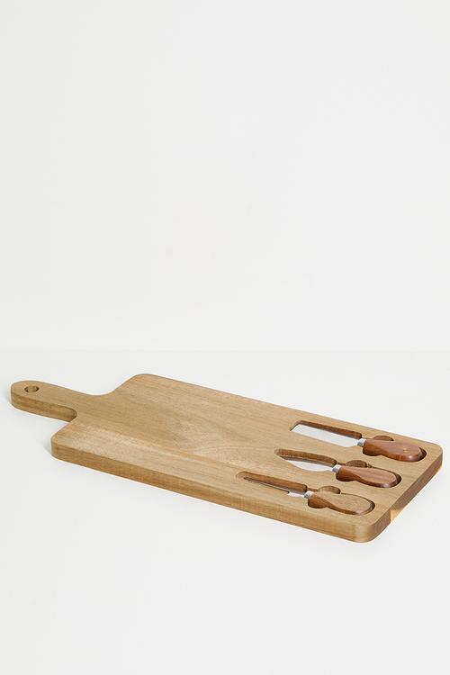 Kilo cheeseboard w 3 knives - Natural
