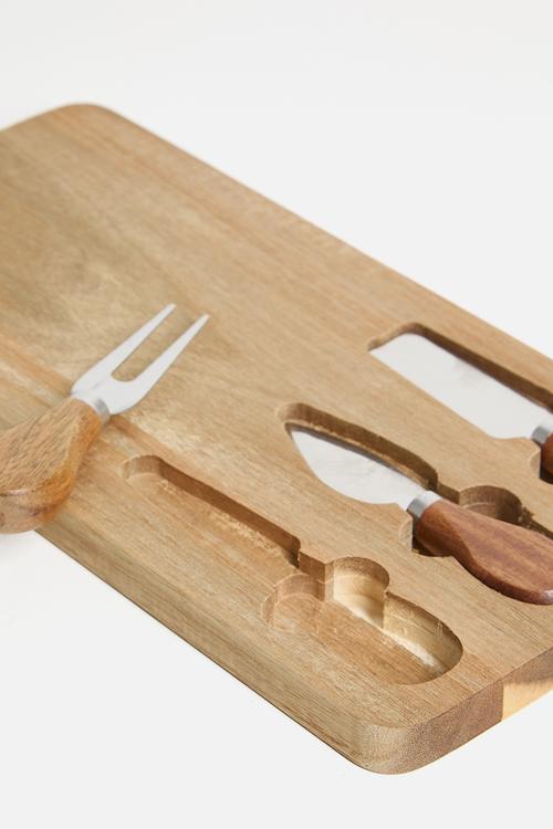 Kilo cheeseboard w 3 knives - Natural