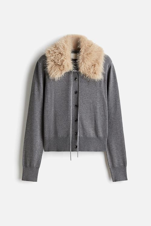 Collared cardigan - dark grey