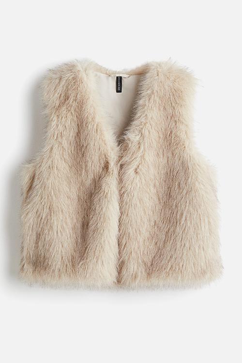Fluffy gilet - beige