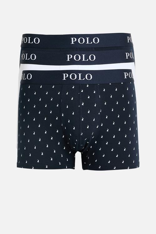 Basic Print Knit Boxer 3 Pack - Navy