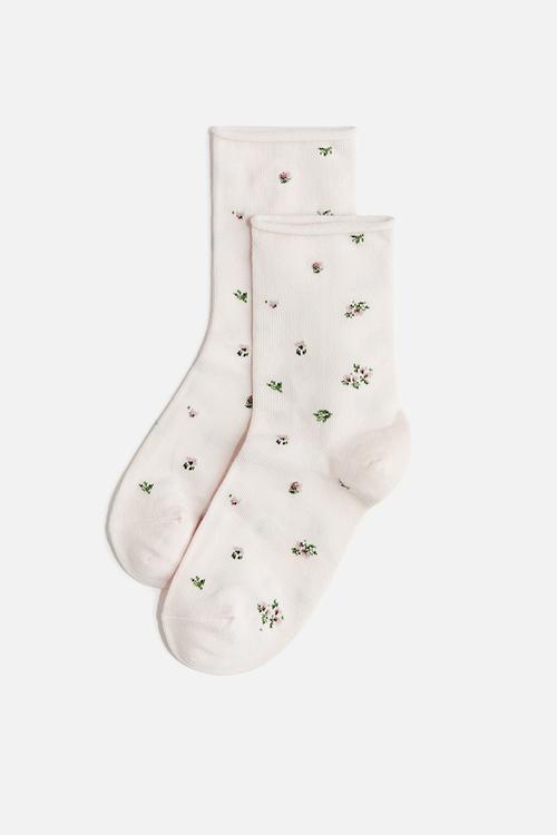 5 pack socks - white floral